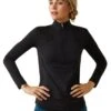 Ariat Breathe 1/4 Zip Baselayer - Black 2 Ariat Breathe 1/4 Zip Baselayer - Black -Equestrian Supply Store ariat breathe ls black 2rdy