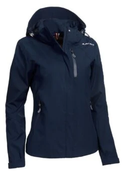 Ariat Womens Coastal Waterproof Jacket - Navy -Equestrian Supply Store ariat coastal jacket navy 3rdy