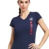 Ariat Vertical Logo T-Shirt - Navy 2 Ariat Vertical Logo T-Shirt - Navy -Equestrian Supply Store ariat logo ss shirt navy 1rdy