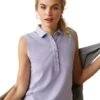 Ariat Sleeveless Prix 2.0 Polo - Heirloom Lilac -Equestrian Supply Store ariat prix sless lilac 1rdy