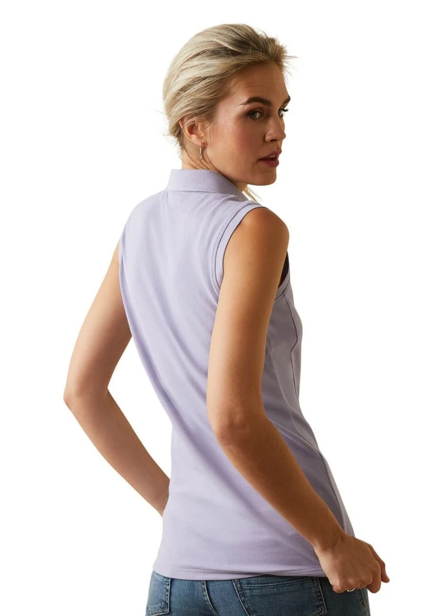 Ariat Sleeveless Prix 2.0 Polo - Heirloom Lilac 4 Ariat Sleeveless Prix 2.0 Polo - Heirloom Lilac - Image 2