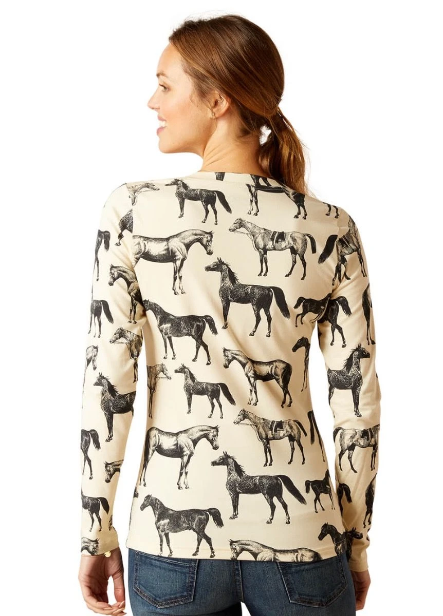 Ariat Sepia Equine T-Shirt - Summer Sand 4 Ariat Sepia Equine T-Shirt - Summer Sand - Image 2