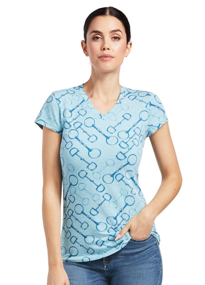 Ariat Snaffle T Shirt - Milky Blue 3 Ariat Snaffle T Shirt - Milky Blue