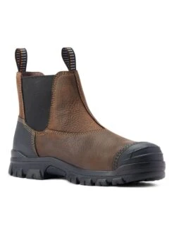 Ariat Mens Treadfast H20 Steel Toe Chelsea Boot - Dark Brown -Equestrian Supply Store ariat treadfast brown 3rdy