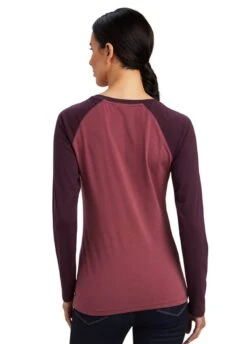 Ariat Varsity L/S T-Shirt - Mulberry/Pink -Equestrian Supply Store ariat varsity t shirt mulberry 2rdy