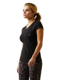 Ariat Vertical Logo T-Shirt - Black -Equestrian Supply Store ariat vertical ss black 3rdy