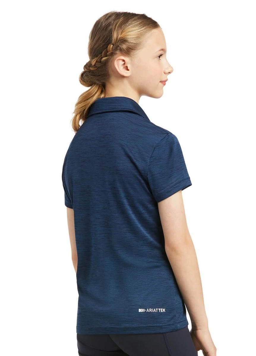 Ariat Kids' Laguna Short Sleeve Polo Shirt - Navy 4 Ariat Kids' Laguna Short Sleeve Polo Shirt - Navy - Image 2