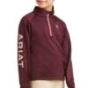 Ariat Kids Tek Team 1/2 Zip Sweatshirt - Windsor Wine -Equestrian Supply Store ariatkidstekteamsweatswine1rdy