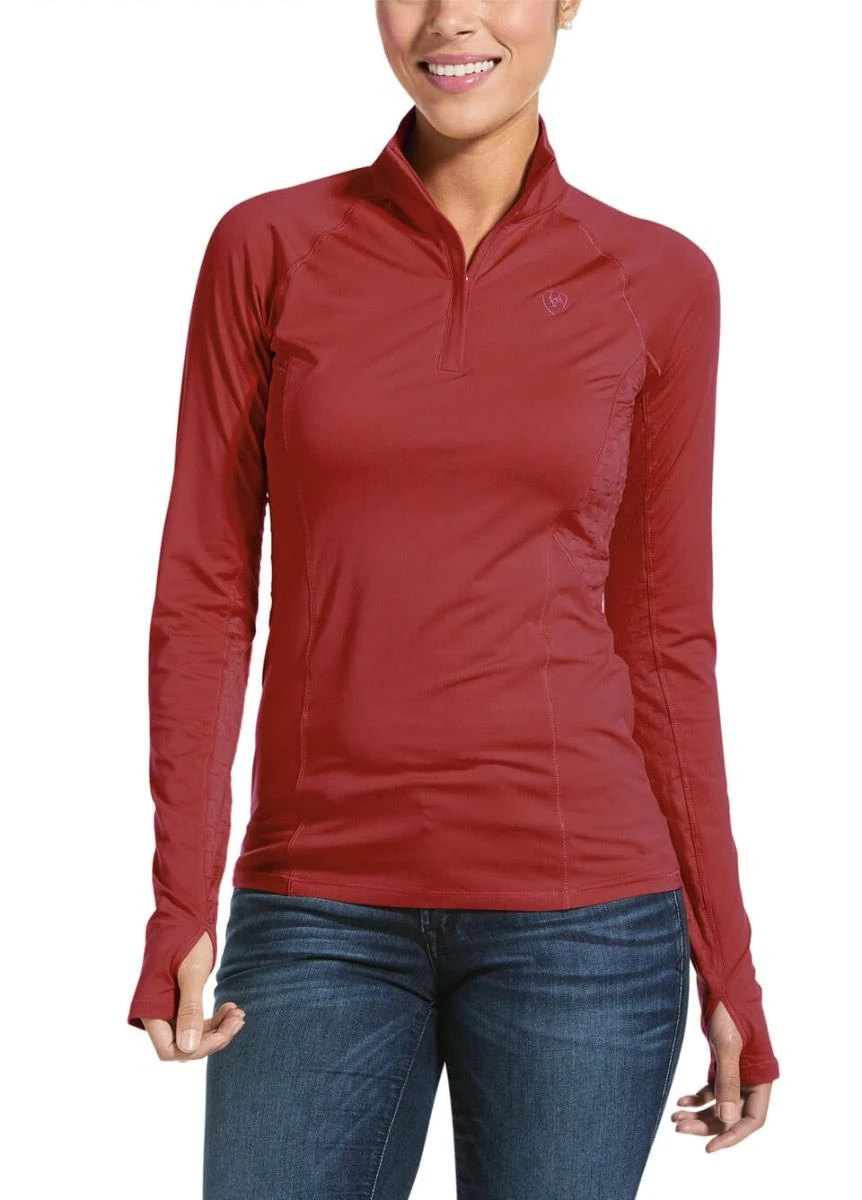 Ariat Womens Lowell 2.0 1/4 Zip Base Layer - Marsala 3 Ariat Womens Lowell 2.0 1/4 Zip Base Layer - Marsala