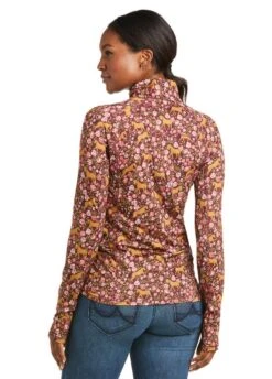 Ariat Womens Lowell 2.0 1/4 Zip Base Layer - Windsor Wine Floral 5 Ariat Womens Lowell 2.0 1/4 Zip Base Layer - Windsor Wine Floral -Equestrian Supply Store ariatlowellwindsor2rdy