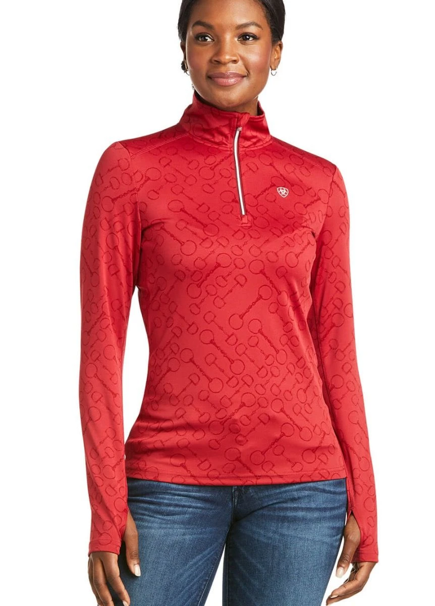 Ariat Womens Prophecy 1/4 Zip Long Sleeve Base Layer - Rhubarb 3 Ariat Womens Prophecy 1/4 Zip Long Sleeve Base Layer - Rhubarb