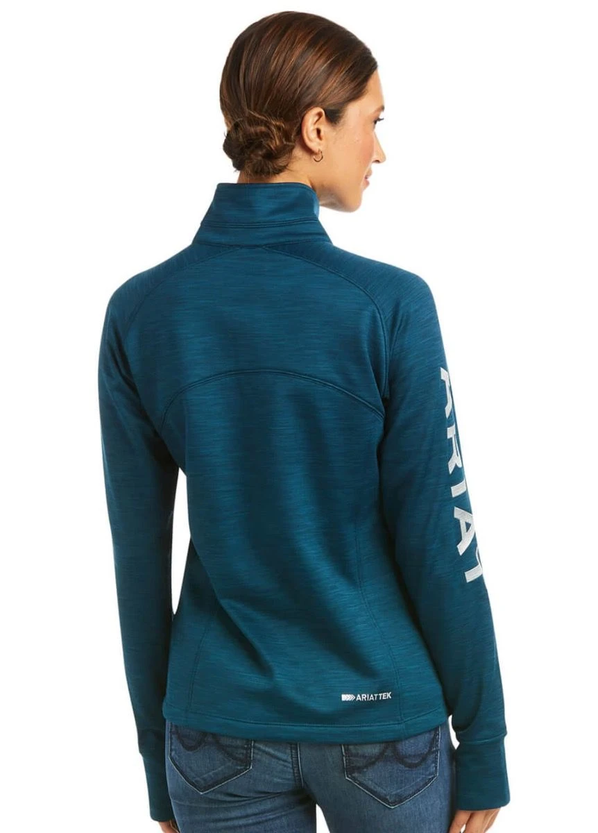 Ariat Tek Team 1/2 Zip Sweatshirt - Eurasian Teal 4 Ariat Tek Team 1/2 Zip Sweatshirt - Eurasian Teal - Image 2