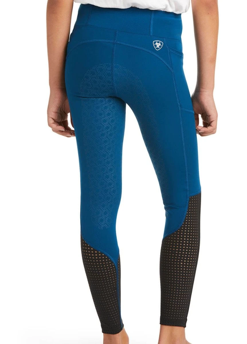 Ariat Kids EOS Full Seat Tights - Blue Opal 4 Ariat Kids EOS Full Seat Tights - Blue Opal - Image 2