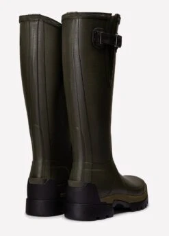Hunter Mens Balmoral Neoprene Tech Sole Wellingtons - Dark Olive -Equestrian Supply Store balmoralsideadjol3rdy