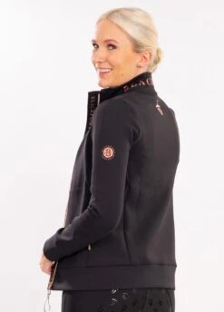 Blackfort Equestrian Jenny Zip Up Jacket - Black/Rose -Equestrian Supply Store bf jenny blackrose 2rdy