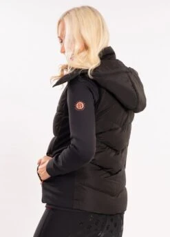 Blackfort Equestrian Puffa Hooded Gilet - Black/Rose Gold -Equestrian Supply Store bf puffa gilet black 2rdy 2