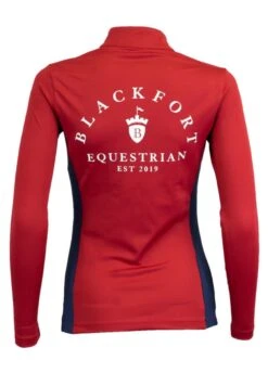 Blackfort Equestrian Cool Mesh Base Layer - Red/Navy -Equestrian Supply Store blackfort base red navy 3rdy
