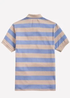 Joules Mens Filbert Classic Fit Polo - Blue Taupe Stripe -Equestrian Supply Store blues4