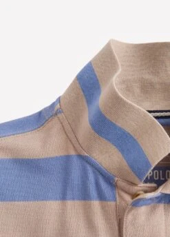 Joules Mens Filbert Classic Fit Polo - Blue Taupe Stripe -Equestrian Supply Store blues6