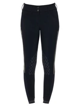 Cavalleria Toscana Embossed Silicone Stripe Breeches - Navy -Equestrian Supply Store cavalleria toscana embossed breech navy 3rdy