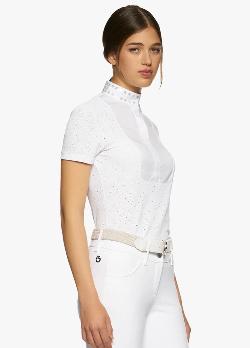 Cavalleria Toscana Micro Sequins Competition Shirt - White 3 Cavalleria Toscana Micro Sequins Competition Shirt - White