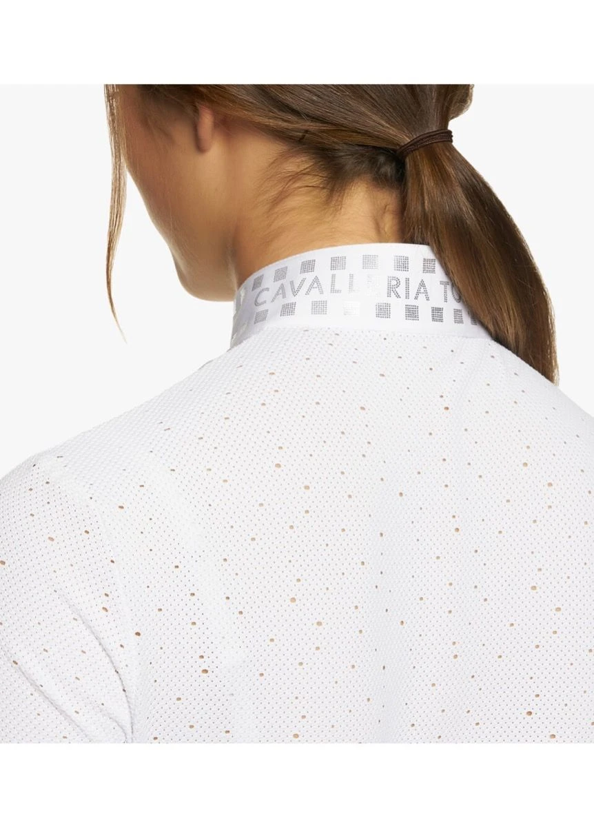 Cavalleria Toscana Micro Sequins Competition Shirt - White 7 Cavalleria Toscana Micro Sequins Competition Shirt - White - Image 5