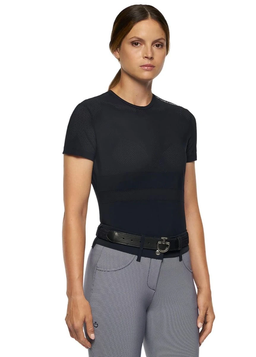 Cavalleria Toscana Perforated T-Shirt - Navy 3 Cavalleria Toscana Perforated T-Shirt - Navy