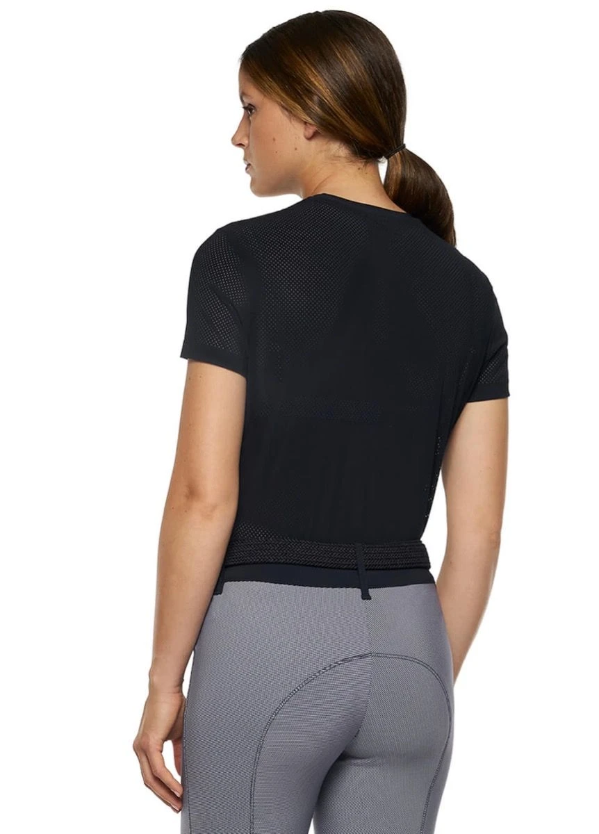 Cavalleria Toscana Perforated T-Shirt - Navy 5 Cavalleria Toscana Perforated T-Shirt - Navy - Image 3