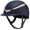 Charles Owen Halo Riding Helmet - Navy/Rose Gold 1 Charles Owen Halo Riding Helmet - Navy/Rose Gold -Equestrian Supply Store cowen halo navymatte 1rdy