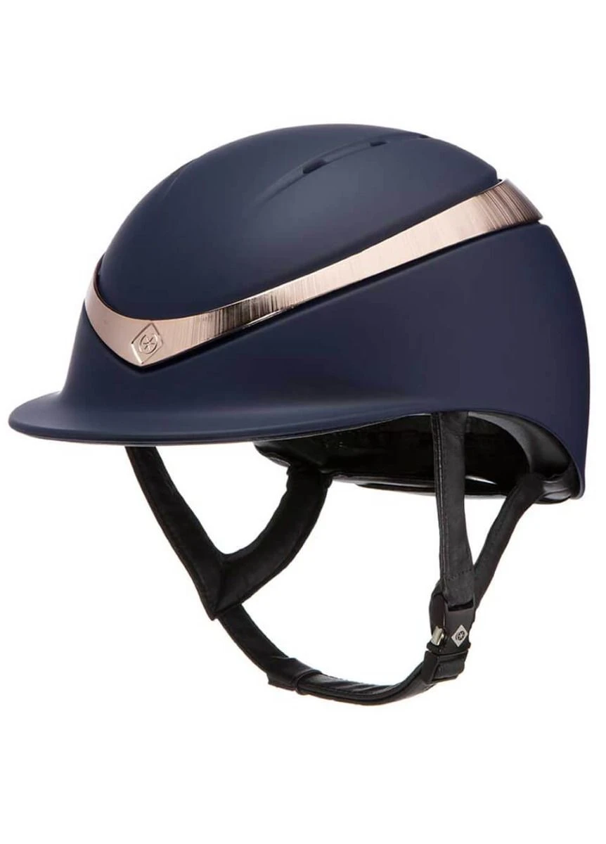 Charles Owen Halo Riding Helmet - Navy/Rose Gold 3 Charles Owen Halo Riding Helmet - Navy/Rose Gold