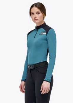 Cavalleria Toscana Lightweight Performance Piqué Polo - Sea Blue