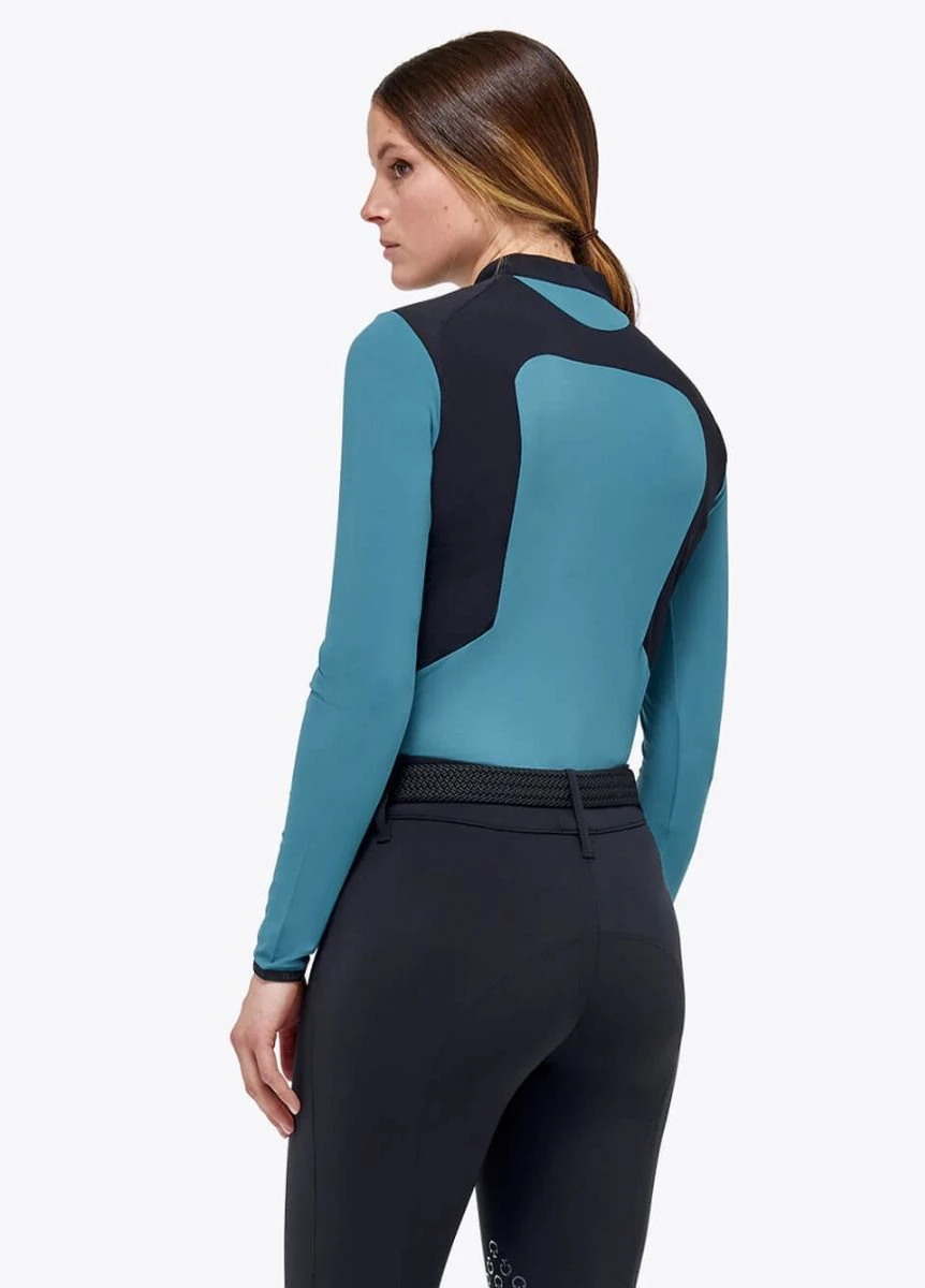 Cavalleria Toscana Lightweight Performance Piqué Polo - Sea Blue 5 Cavalleria Toscana Lightweight Performance Piqué Polo - Sea Blue - Image 3