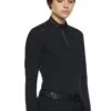 Cavalleria Toscana R-Evo Epaulet Long Sleeve Polo Shirt - Black -Equestrian Supply Store ct revo epaulet black 1rdy