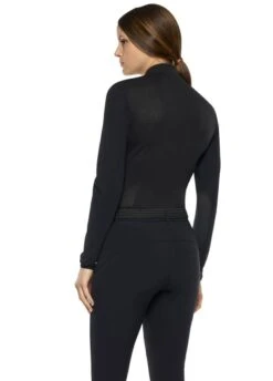 Cavalleria Toscana R-Evo Epaulet Long Sleeve Polo Shirt - Black -Equestrian Supply Store ct revo epaulet black 3rdy