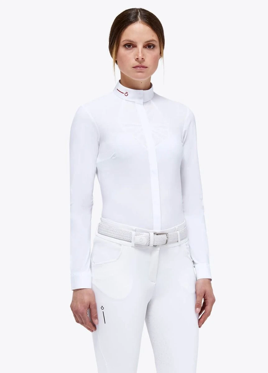 Cavalleria Toscana Revo Jersey Mesh Pinwheel L/S Shirt - White 3 Cavalleria Toscana Revo Jersey Mesh Pinwheel L/S Shirt - White