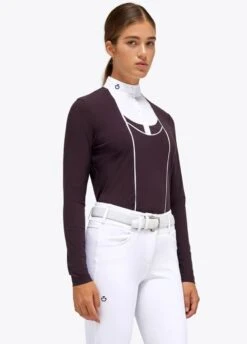 Cavalleria Toscana Tech Jersey L/S Competition Shirt - Dark Purple