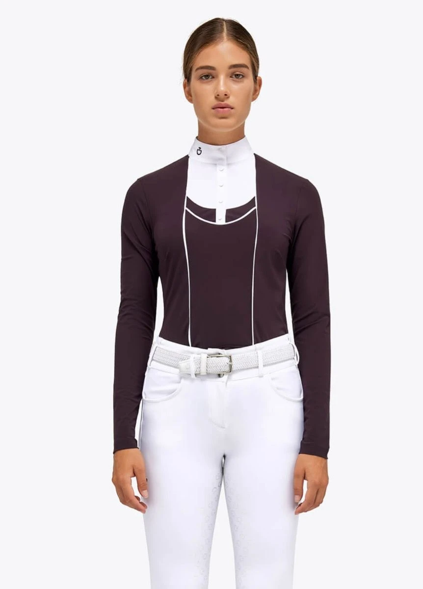 Cavalleria Toscana Tech Jersey L/S Competition Shirt - Dark Purple 4 Cavalleria Toscana Tech Jersey L/S Competition Shirt - Dark Purple - Image 2