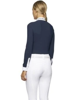 Cavalleria Toscana Elegant Embroidery Show Shirt - Navy -Equestrian Supply Store ctlsshirtnavy2rdy