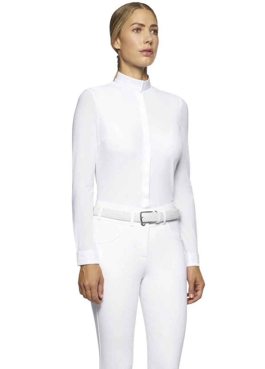 Cavalleria Toscana Elegant Embroidery Show Shirt - White 3 Cavalleria Toscana Elegant Embroidery Show Shirt - White