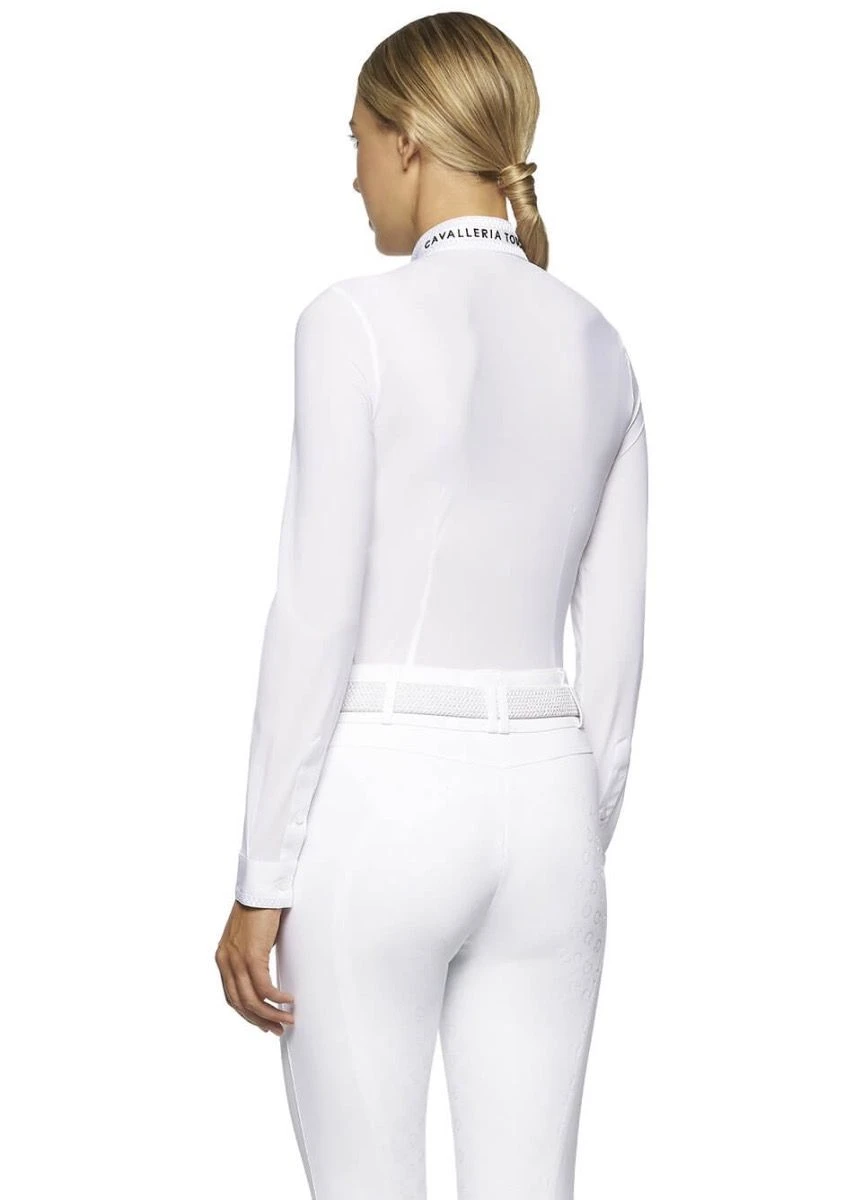 Cavalleria Toscana Elegant Embroidery Show Shirt - White 4 Cavalleria Toscana Elegant Embroidery Show Shirt - White - Image 2