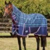 Weatherbeeta ComFiTec Plus Dynamic Medium Combo Turnout - Navy/Light Blue/Purple Plaid