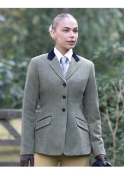 Equetech Ladies Thornborough Tweed Riding Jacket - Green -Equestrian Supply Store equetech ladies thornborough tweed 3rdy