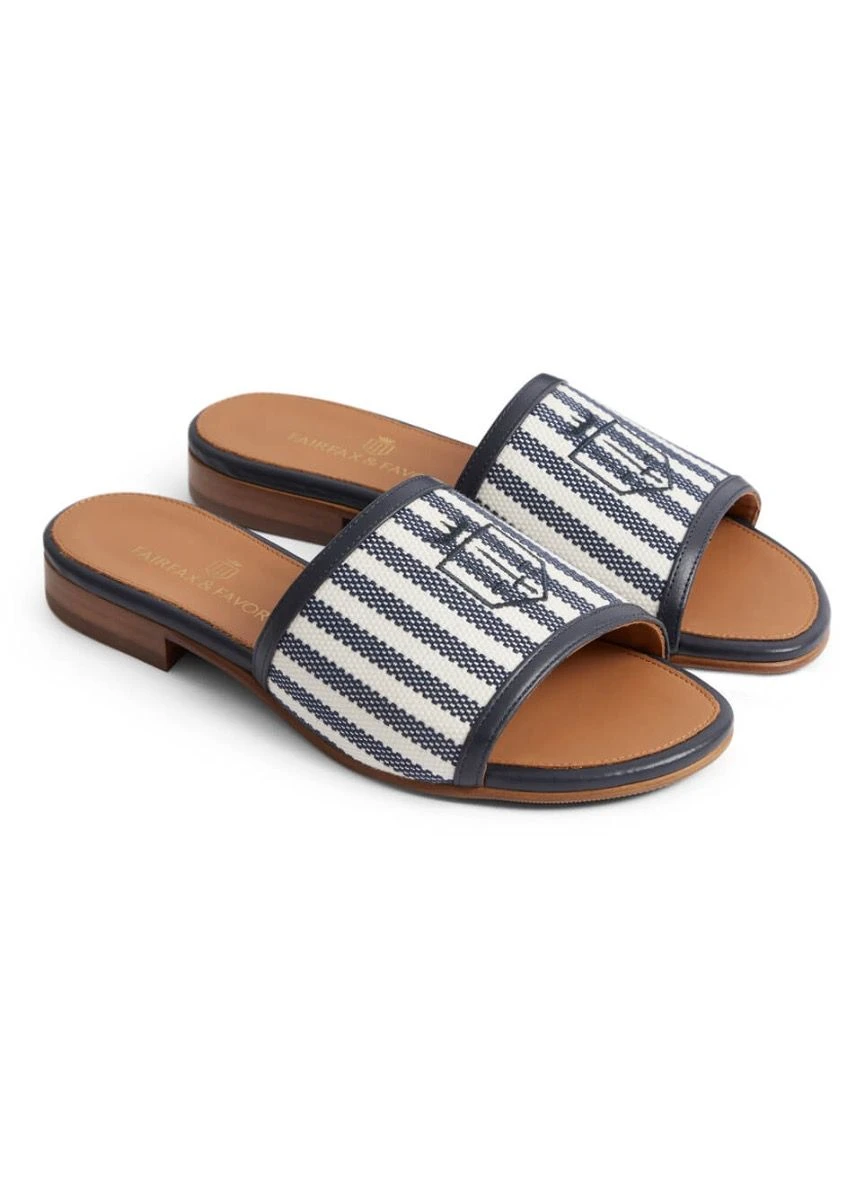 Fairfax & Favor Heacham Sandal - Navy Stripe 3 Fairfax & Favor Heacham Sandal - Navy Stripe