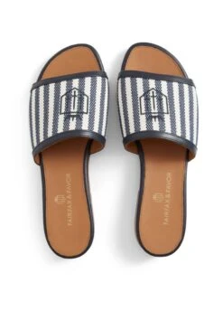 Fairfax & Favor Heacham Sandal - Navy Stripe 7 Fairfax & Favor Heacham Sandal - Navy Stripe -Equestrian Supply Store ff heacham navy stripe 3rdy