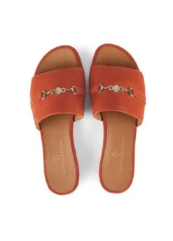 Fairfax & Favor Heacham Sandal - Sunset Orange -Equestrian Supply Store ff heacham orange 3rdy