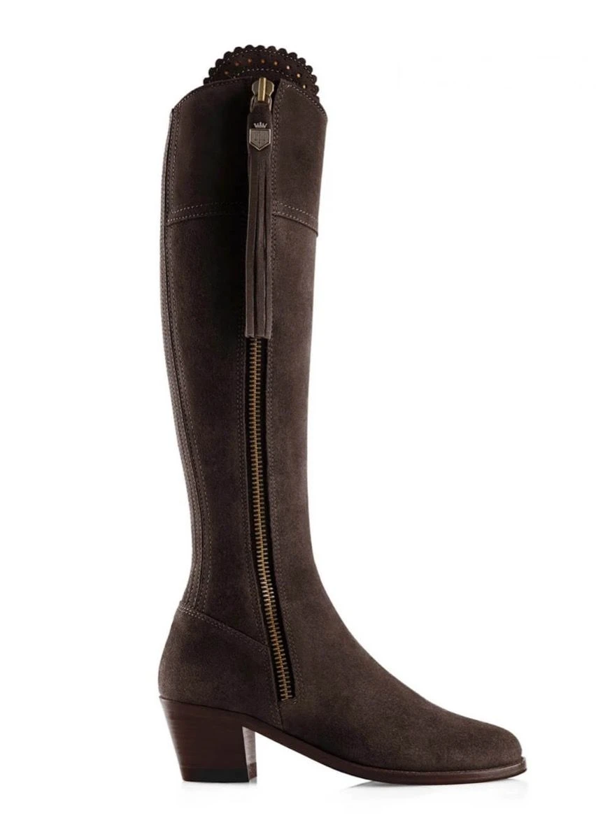 Fairfax & Favor Heeled Regina Narrow Fit Suede Boot - Chocolate 3 Fairfax & Favor Heeled Regina Narrow Fit Suede Boot - Chocolate