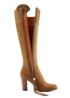 Fairfax & Favor High Heeled Regina Narrow Fit Suede Boot - Tan -Equestrian Supply Store ff narrow regina tan 4rdy