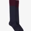 Fairfax & Favor Knee High Socks - Navy/Plum -Equestrian Supply Store ff socks plum 1rdy