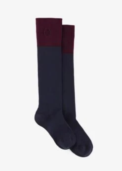 Fairfax & Favor Knee High Socks - Navy/Plum