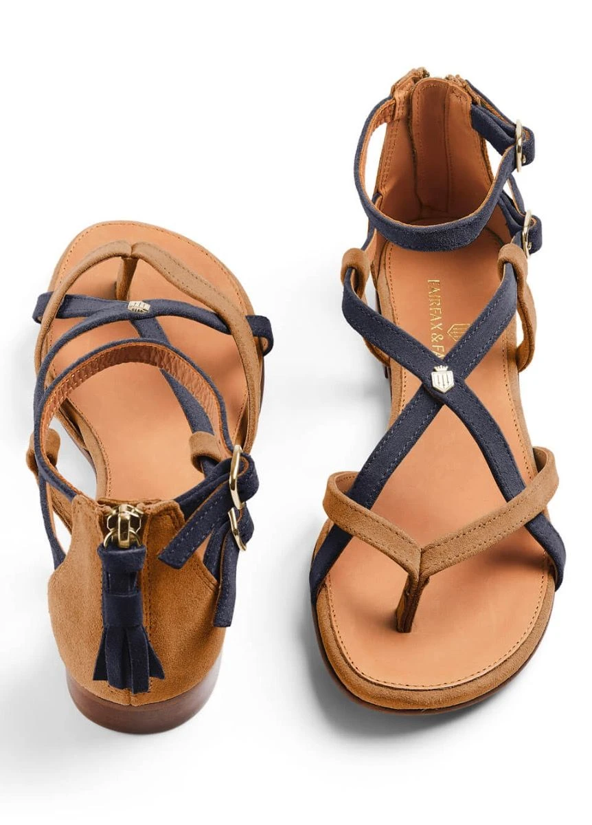 Fairfax & Favor Brancaster Sandal - Tan/Navy 6 Fairfax & Favor Brancaster Sandal - Tan/Navy - Image 5